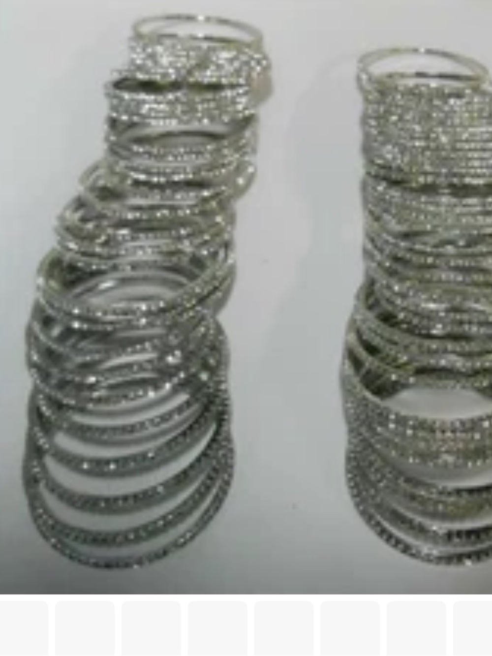 5pc Elegant Silver Crystal Stackable Bangle Bracelets - Silver NEW